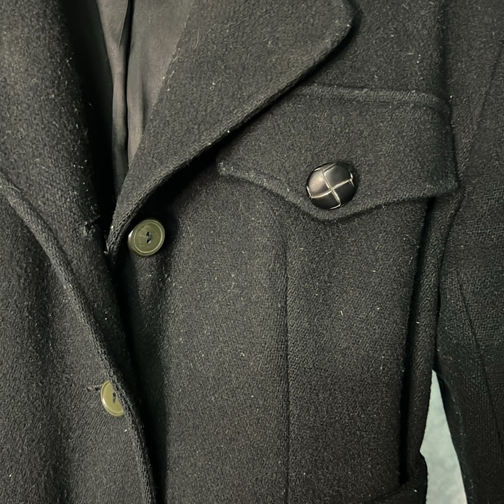 Jonathan Michael Vintage Black Wool/Nylon Belted Trench - Small - Picture 11 of 11